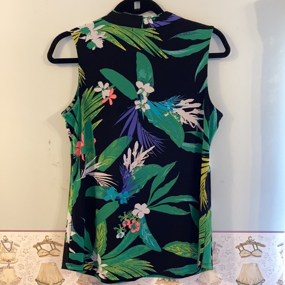 Tropical Sleeveless Career Top NWOT - Picture 2 of 4